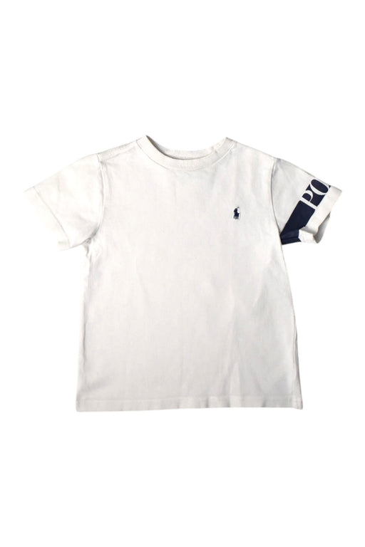 A White Short Sleeve T Shirts from Polo Ralph Lauren in size 4T for boy. (Front View)