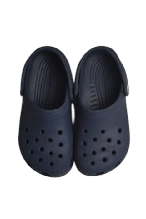 A Navy Slip Ons from Crocs in size 6T for boy. (Back View)