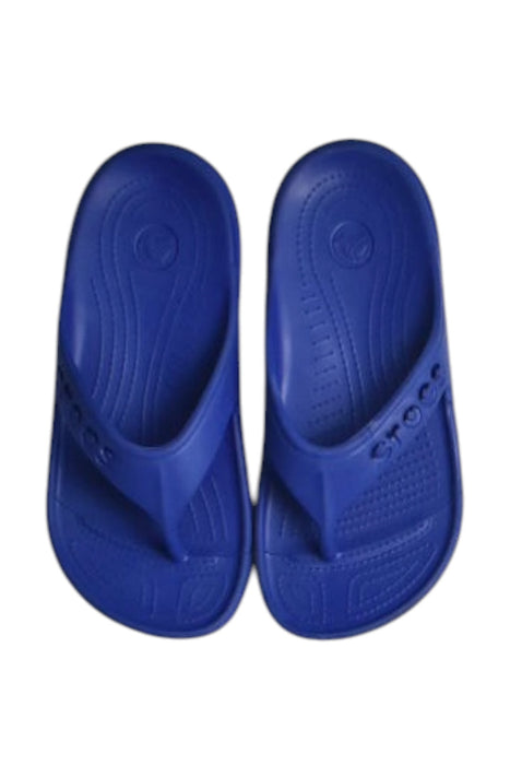 A Blue Flip Flops from Crocs in size 5T for boy. (Back View)
