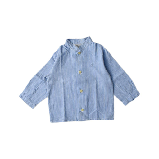 A Blue Long Sleeve Shirts from Neck & Neck in size 6-12M for boy. (Front View)