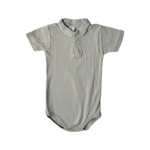A Beige Short Sleeve Bodysuits from Petit Bateau in size 12-18M for boy. (Front View)