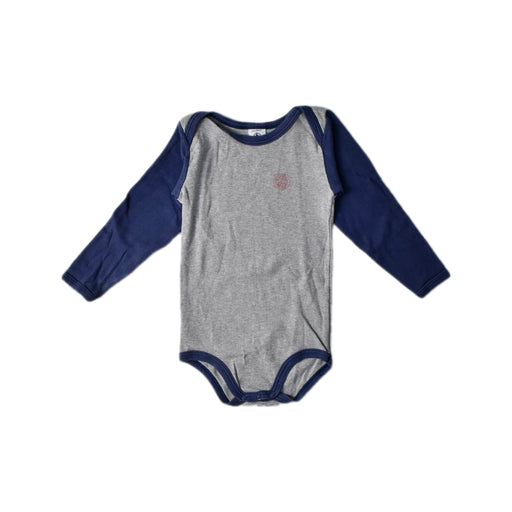 A Grey Long Sleeve Bodysuits from Petit Bateau in size 12-18M for boy. (Front View)