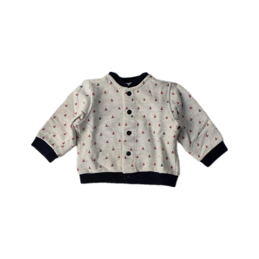A White Buttoned Sweatshirts from Petit Bateau in size 6-12M for boy. (Front View)