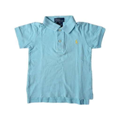 A Blue Short Sleeve Polos from Polo Ralph Lauren in size 6-12M for boy. (Front View)