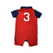 A Navy Short Sleeve Rompers from Ralph Lauren in size 6-12M for boy. (Back View)