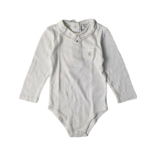 A White Long Sleeve Bodysuits from Cyrillus in size 6-12M for girl. (Front View)