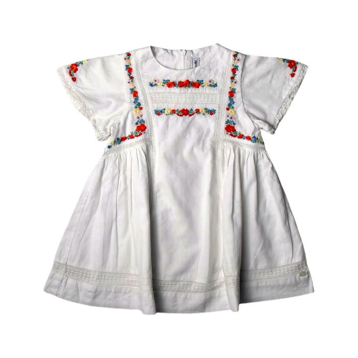 A White Short Sleeve Dresses from Tartine et Chocolat in size 3T for girl. (Front View)