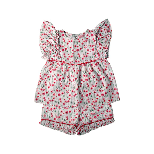 A Red Shorts Sets from La Coqueta in size 3T for girl. (Front View)