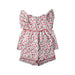 A Red Shorts Sets from La Coqueta in size 3T for girl. (Front View)