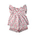 A Red Shorts Sets from La Coqueta in size 3T for girl. (Back View)