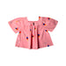 A Pink Short Sleeve Tops from Bonton in size 3T for girl. (Back View)