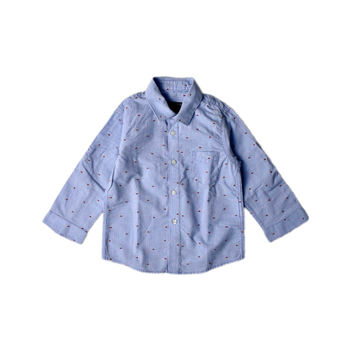 A Blue Long Sleeve Shirts from Mayoral in size 6-12M for boy. (Front View)