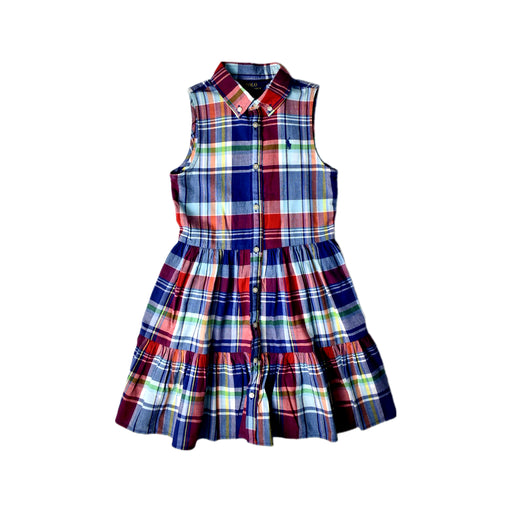 A Multicolour Sleeveless Dresses from Polo Ralph Lauren in size 6T for girl. (Front View)