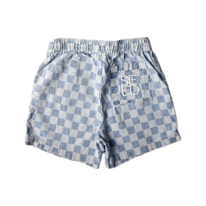 A Blue Shorts from Seed in size 5T for boy. (Back View)