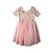 A Pink Short Sleeve Dresses from Disney X Elly in size 5T for girl. (Front View)