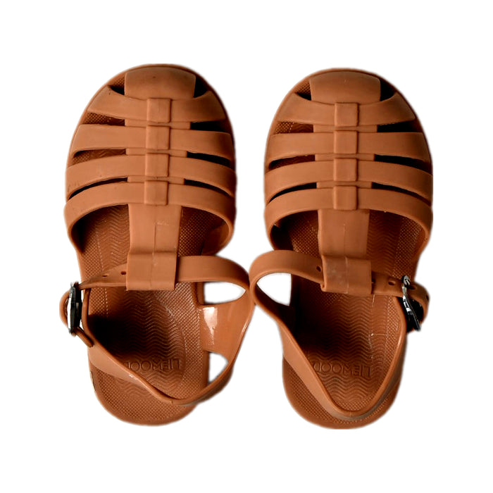 A Brown Sandals from Liewood in size 18-24M for girl. (Back View)