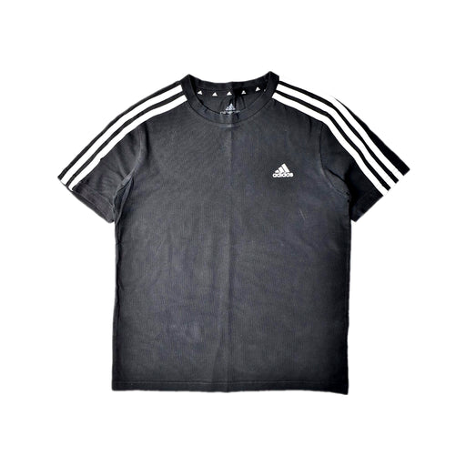 A Black Short Sleeve T Shirts from Adidas in size 11Y for neutral. (Front View)