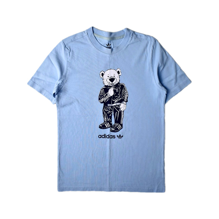 A Blue Short Sleeve T Shirts from Adidas in size 11Y for neutral. (Front View)