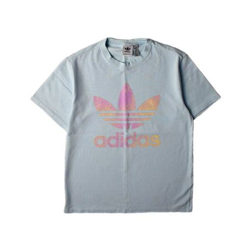 A Blue Short Sleeve T Shirts from Adidas in size 14Y for girl. (Front View)