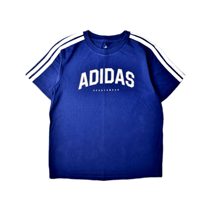A Blue Short Sleeve T Shirts from Adidas in size 14Y for neutral. (Front View)