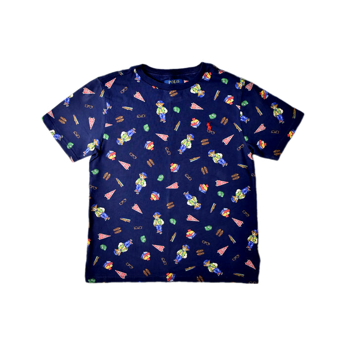 A Navy Short Sleeve T Shirts from Polo Ralph Lauren in size 10Y for boy. (Front View)