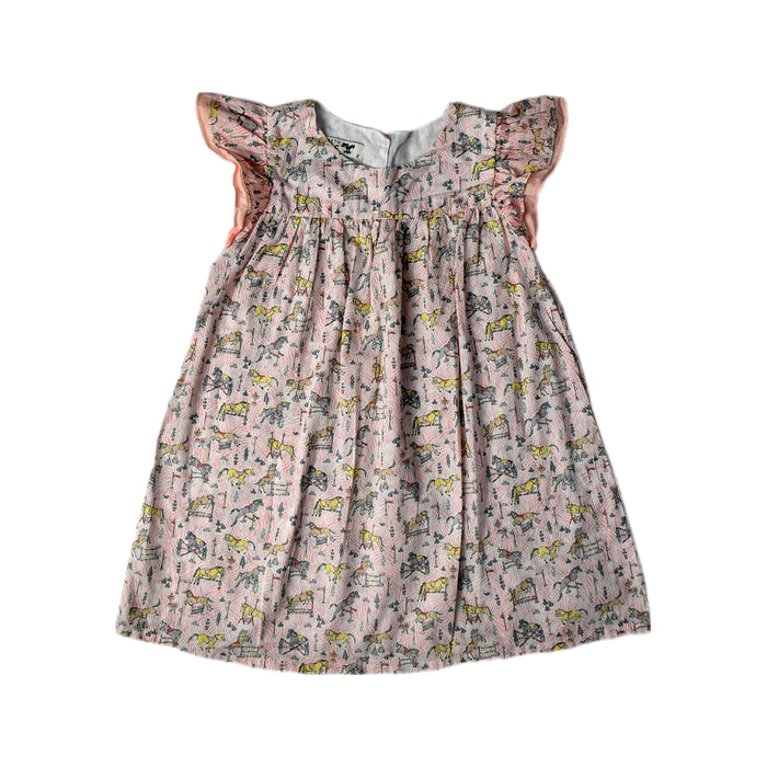 A Pink Sleeveless Dresses from Elizabeth Little in size 2T for girl. (Front View)