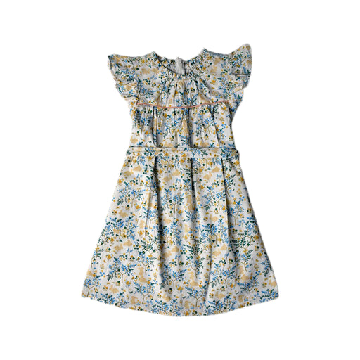 A Multicolour Short Sleeve Dresses from Le Petit Society in size 5T for girl. (Front View)