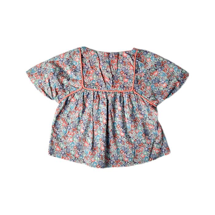 A Multicolour Short Sleeve Tops from Chateau de Sable in size 4T for girl. (Back View)