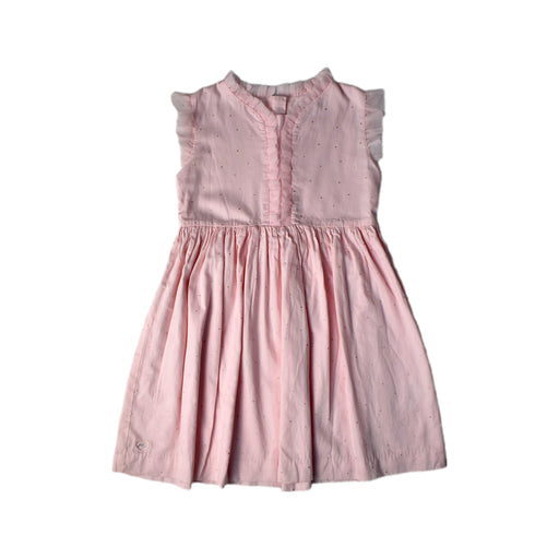 A Pink Sleeveless Dresses from Chateau de Sable in size 6T for girl. (Front View)