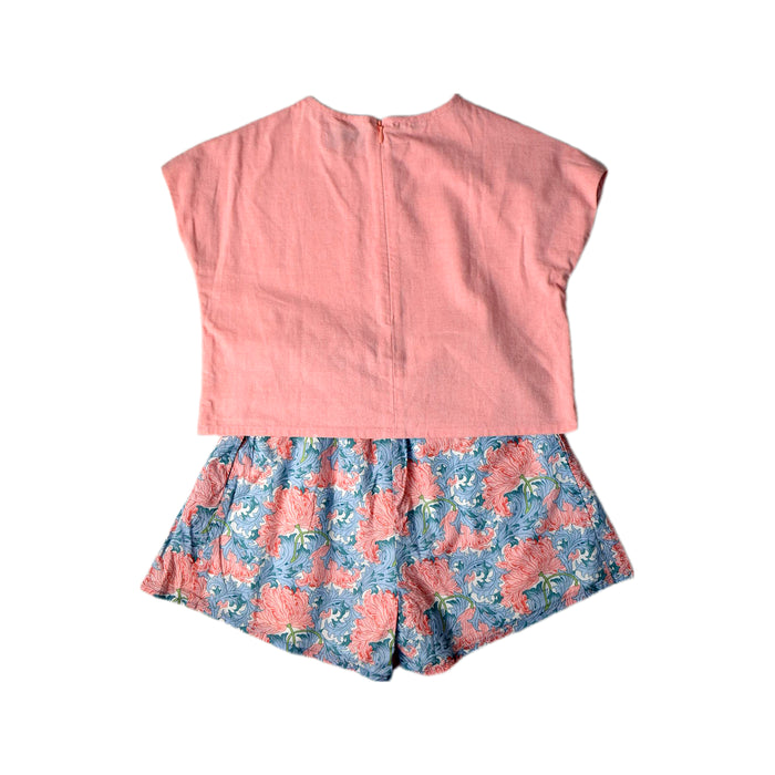 A Pink Shorts Sets from Sea Apple in size 5T for girl. (Back View)