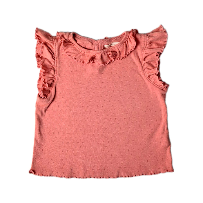 A Pink Sleeveless Tops from Gingersnaps in size 8Y for girl. (Front View)