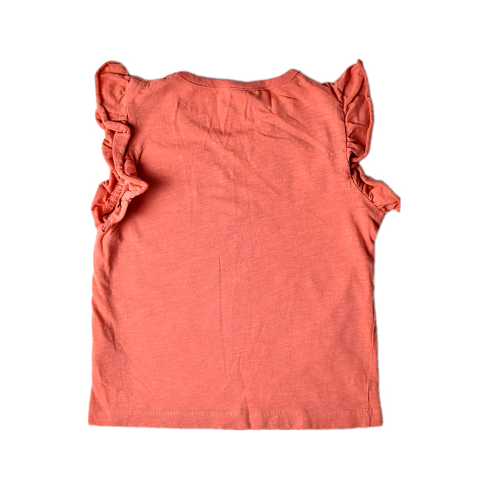 A Peach Sleeveless Tops from Petit Bateau in size 6T for girl. (Back View)