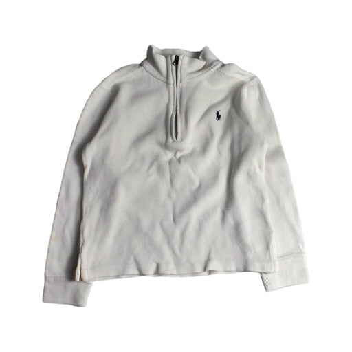 A White Zippered Sweatshirts from Polo Ralph Lauren in size 6T for boy. (Front View)