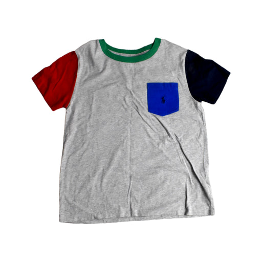 A Grey Short Sleeve T Shirts from Polo Ralph Lauren in size 6T for girl. (Front View)