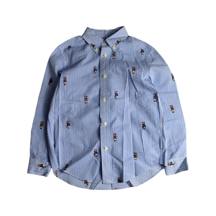 A Blue Long Sleeve Shirts from Polo Ralph Lauren in size 6T for boy. (Front View)