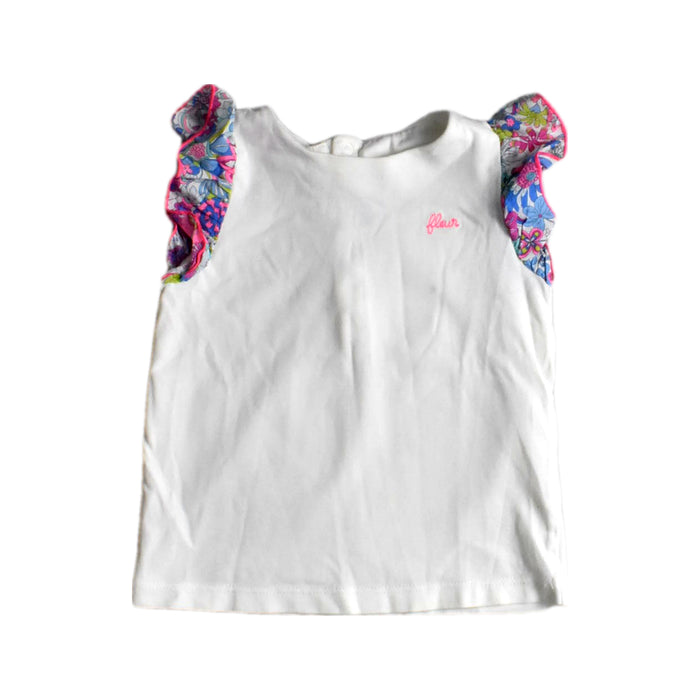 A White Sleeveless Tops from Jacadi in size 3T for girl. (Front View)