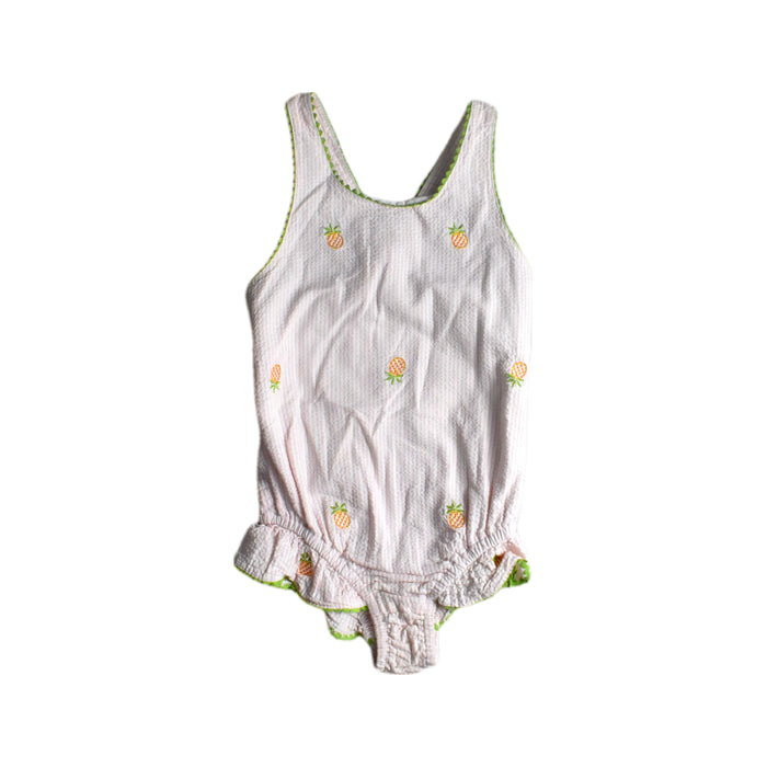 A White Swimsuits from bloomB in size 4T for girl. (Front View)