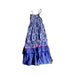 A Blue Sleeveless Dresses from Monsoon in size 9Y for girl. (Back View)