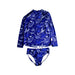 A Blue Rash Guards from Sandbar in size 10Y for girl. (Front View)