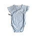 A Blue Short Sleeve Bodysuits from Château de Sable in size 6-12M for neutral. (Front View)