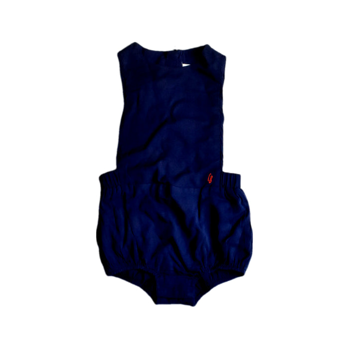 A Blue Sleeveless Rompers from Carrément Beau in size 6-12M for girl. (Front View)