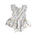 A White Short Sleeve Rompers from Kays + Kins in size 6-12M for girl. (Front View)