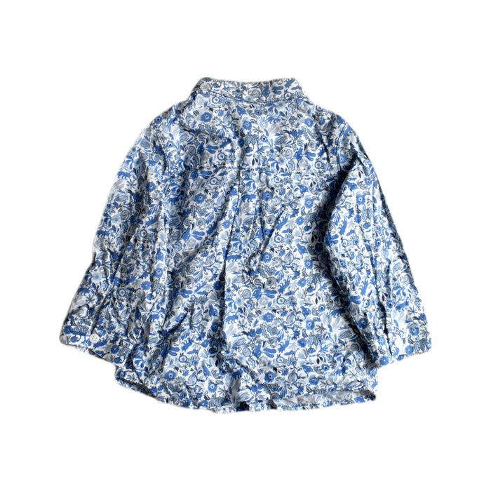 A Blue Sleeveless Dresses from Petit Bateau in size 12-18M for boy. (Back View)