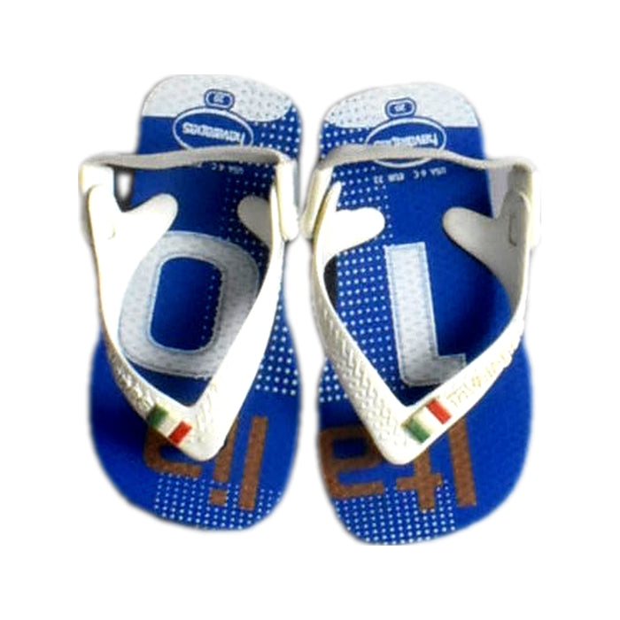 A Blue Flip Flops from Havaianas in size 18-24M for boy. (Back View)