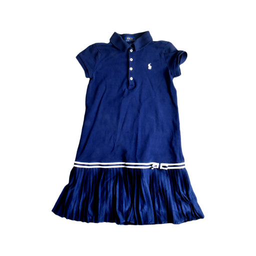 A Navy Short Sleeve Dresses from Polo Ralph Lauren in size 7Y for girl. (Front View)