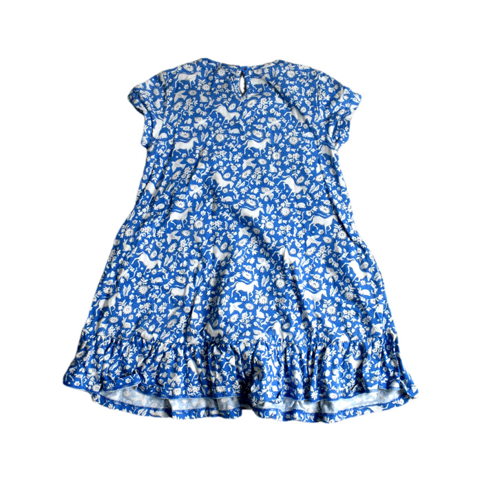 A Blue Short Sleeve Dresses from Boden in size 4T for girl. (Back View)