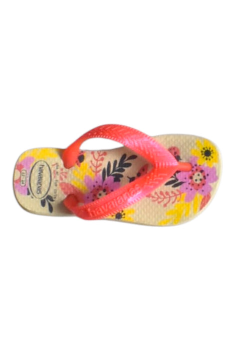 A Pink Flip Flops from Havaianas in size 3T for boy. (Front View)