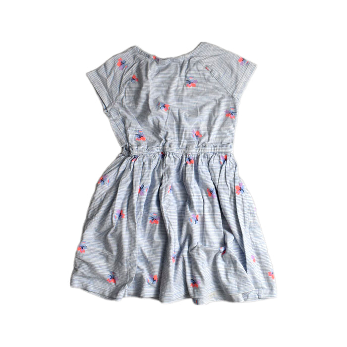 A Blue Short Sleeve Dresses from Joules in size 6T for girl. (Back View)