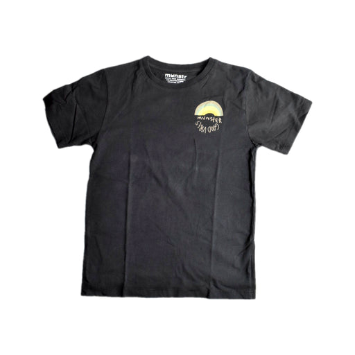 A Black Short Sleeve T Shirts from Mini Munster in size 10Y for boy. (Front View)