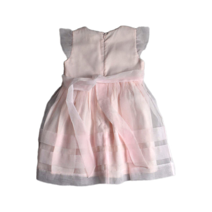 A Pink Sleeveless Dresses from Château de Sable in size 4T for girl. (Back View)